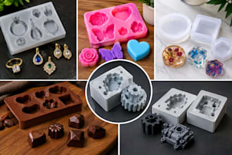 design custom 3d molds for jewelry, silicone, resin, chocolate, and 3d printing