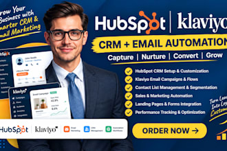 setup marketing automation CRM lead nurturing hubspot klaviyo