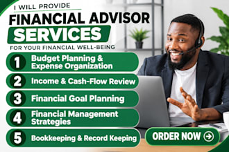 provide financial advisor services for personal finance planning and bookkeeping