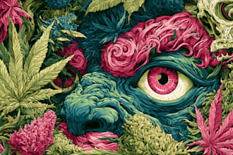 paint surreal psychedelic and trippy illustrations