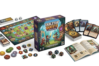 design professional board game, card game, box art, tabletop game and rulebook