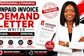 write a demand letter to recover unpaid invoices or money owed