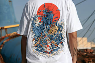 create distinctive t shirt artwork for streetwear and merch