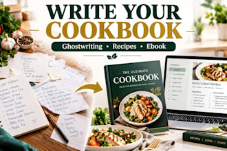 write your quality cookbook or recipe ebook,cookbook ghostwriter,cookbook design