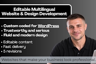 design and develop a editable friendly, multi language professional website