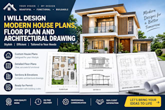 design modern house plans, floor plan and architectural drawing