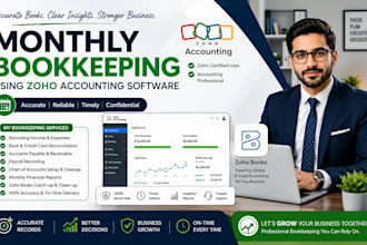do monthly bookkeeping zoho books cleanup and setup