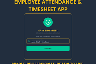 deliver a ready made flutter timesheet app with PDF and excel export