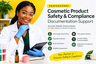 prepare cosmetic safety, toxicology, stability and ingredient assessment reports