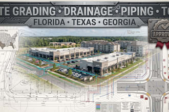design site grading drainage and piping layout tcp in florida texas georgia