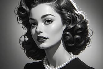 design elegant old style vintage portrait artwork