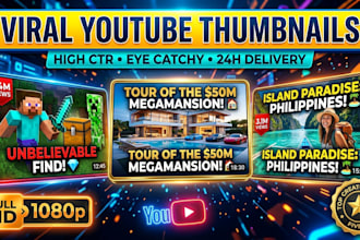 design eye catchy high CTR youtube thumbnails