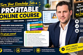 create online course content or video, training course program, course website