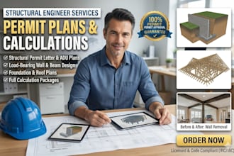 design structural permit drawings and calculations for your residential adu