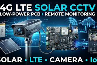 design 4g lte cctv, solar security camera, low power pcb and monitoring system