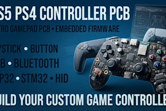 design ps5 ps4 controller pcb, retro gamepad pcb and embedded firmware