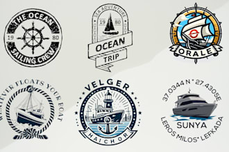 create a modern marine, boat, yacht and shipping logo