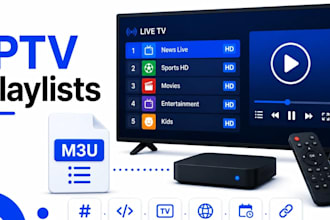 offer best m3u playlist, live tv app, restream, 8k server with panel