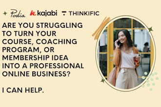 life coaching website, speaker, wellness online course website on kajabi, podia