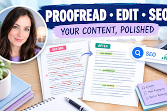 proofread, edit, and SEO optimize your content