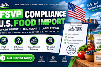 provide fsvp compliance, US agent, import permit and label review