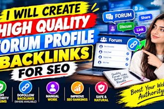 create high quality forum profile backlinks for SEO