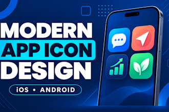 design a modern app icon and mobile app logo for ios and android