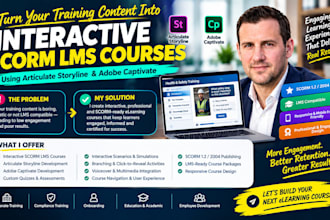 create interactive scorm lms course using articulate storyline, adobe captivate
