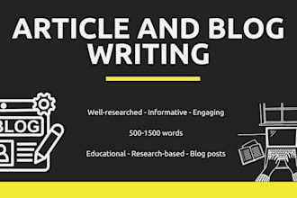 write engaging and well researched articles and blog posts