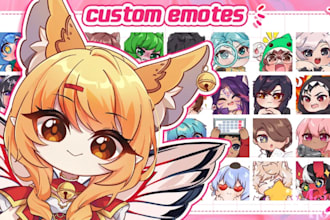 draw twitch emotes chibi emotes vtuber emotes sub badges animated emotes vtuber