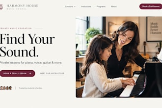 design wix music school website squarespace music lessons instructor website