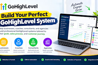 set up gohighlevel CRM automation, website, workflow and ghl sales funnel
