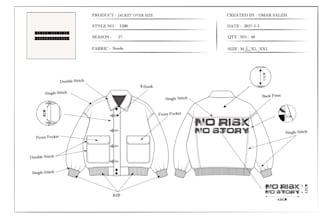 create detailed tech pack and fashion design for men