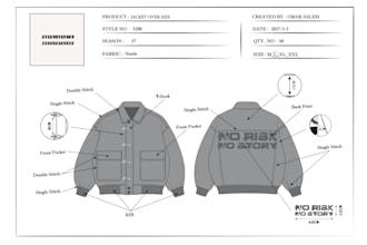 create detailed tech pack and fashion design for men