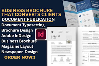 design editable business brochure, document publication typesetting on indesign
