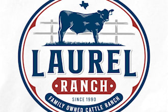 custom cow dairy farm agriculture logo design