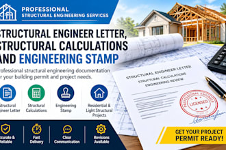 provide structural engineer letter structural calculations and engineering stamp