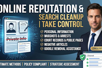 delete personal information, mugshot and negative google results removal