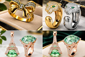 custom 3d jewelry design and stl file for 3d printing