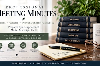 professionally draft and format accurate meeting minutes