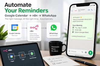 build whatsapp reminder automation with n8n and google calendar