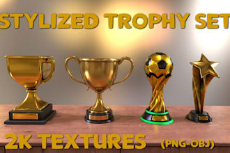 design custom 3d trophy, award, medal or cup stl models for 3d printing projects