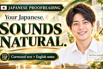 proofread and edit japanese website copy, emails and app text