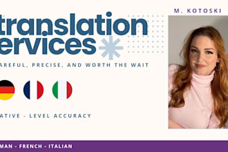 translate documents in german, french, and italian