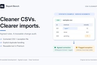 clean and validate your CSV data with a clear change audit