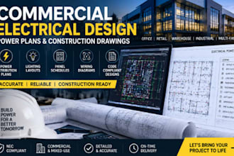 create commercial electrical design power plans and construction drawings