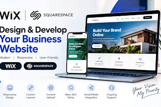 design and develop a wix or squarespace business website