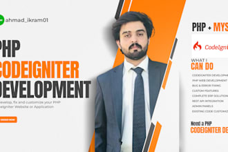 develop, fix and customize your PHP codeigniter website