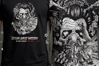 draw dark fantasy ink art for t shirts