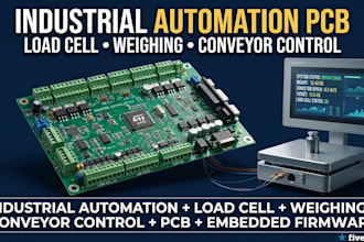 design industrial automation pcb, load cell weighing, conveyor control firmware